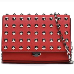 Michael Kors Collection Calf Leather Small Crossbody with Studs